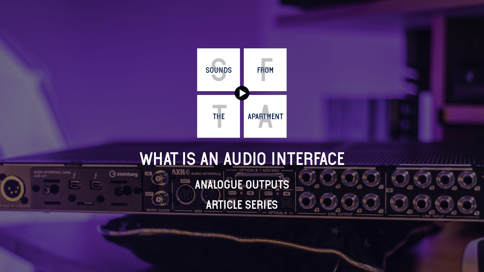 What is an audio interface analogue outputs sounds from the apartment