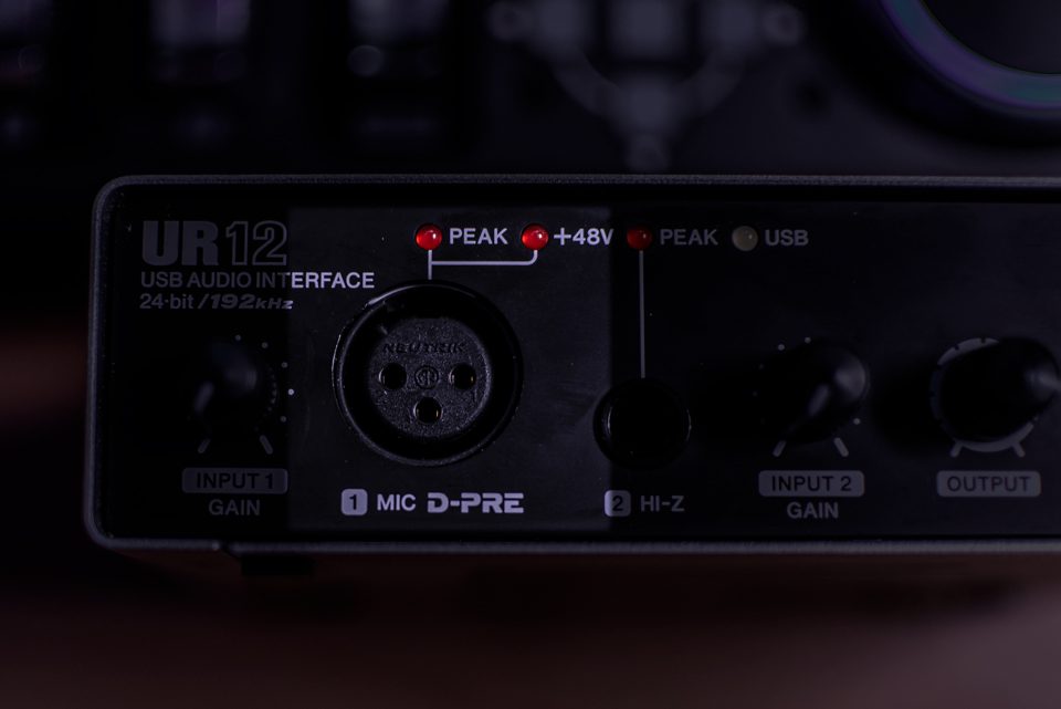 The XLR Input on the Steinberg UR12 Audio Interface