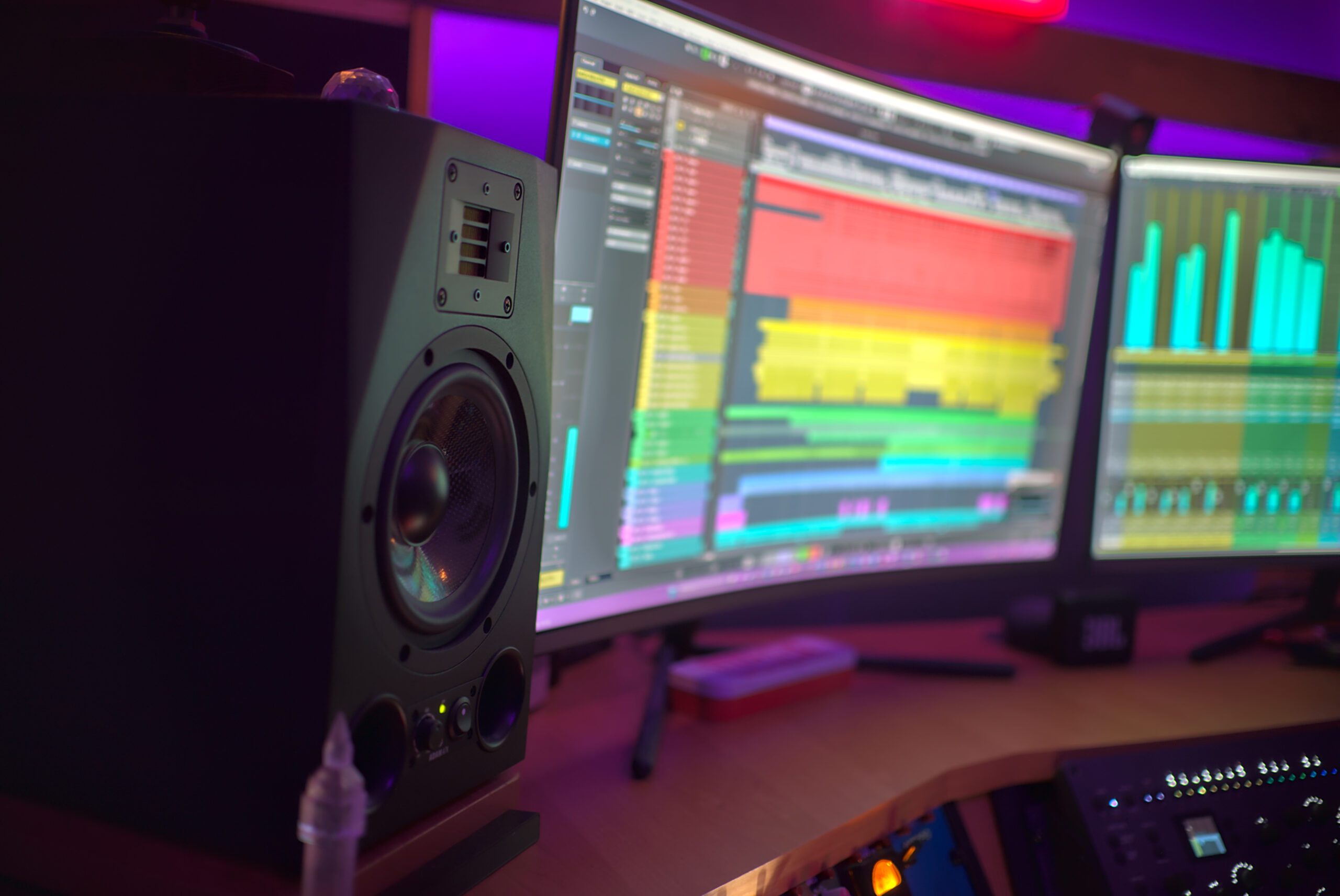 Waveform Studio control room and monitors