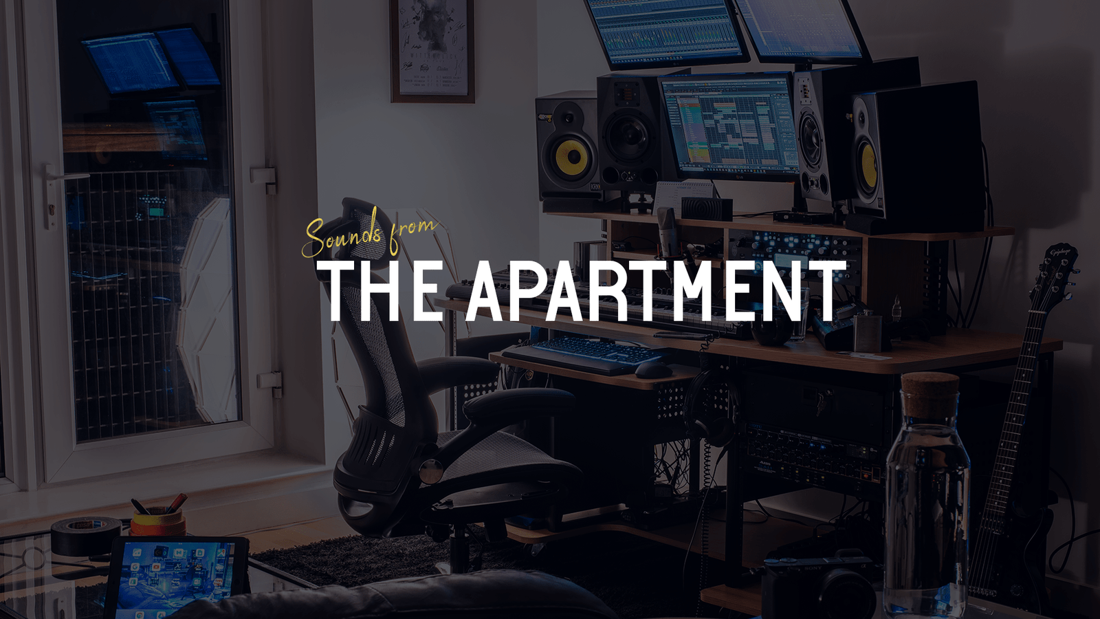 Sounds from the apartment studio with logo